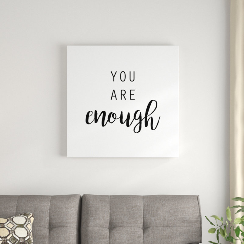 «Quotable III», art textuel sur toile, Toile tendue, H 12 po x l 12 po