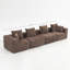 Canapé modulaire modulaire pour le salon, fabrication entièrement en mousse, revêtement brun texturé, ensemble compact compact, assemblage simple, ensemble 111 po x 74 po x 24 po, module de 37 po - brun-611929922