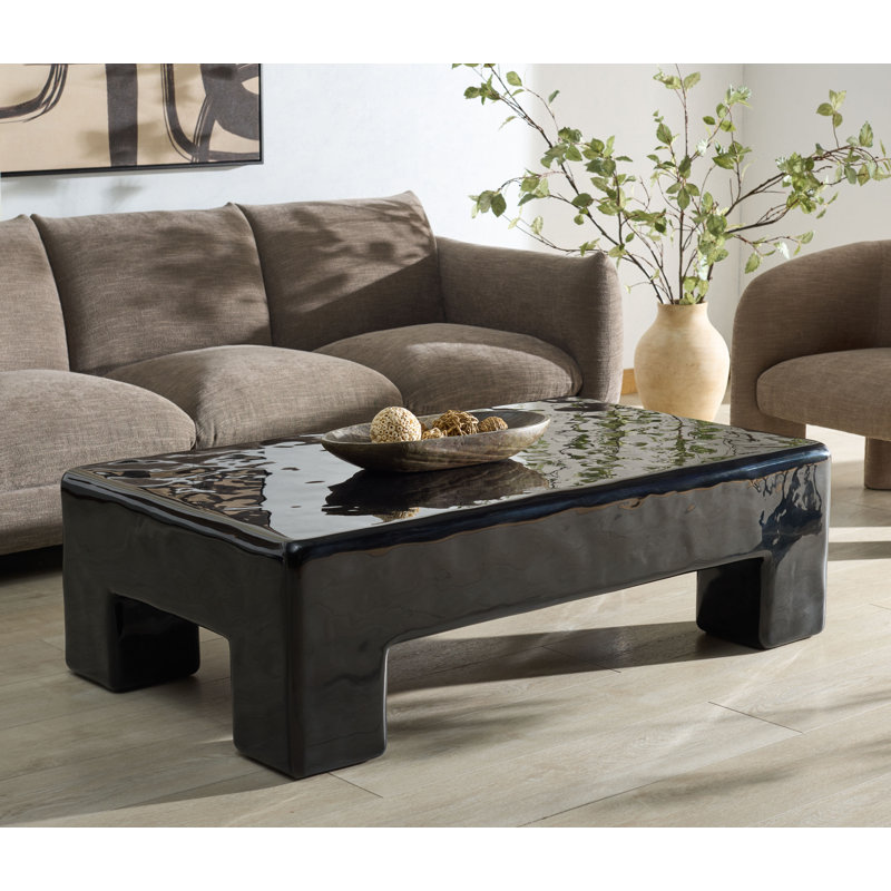 Laiyba Concrete Coffee Table, Black