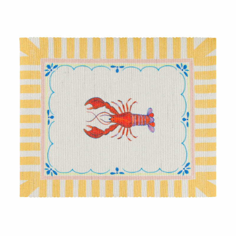 Brunch Stripes Polyester Animal Print Rectangle Placemat