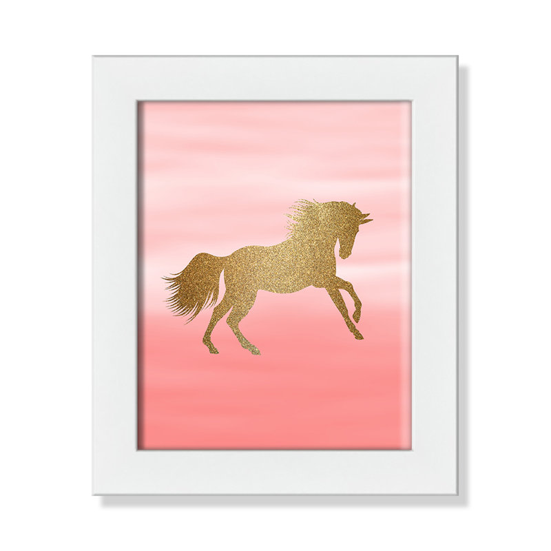 Art encadré ombré rose 1 ', H 10 po x l 8 po x P 0,6 po, Cadre blanc