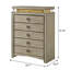 Commode 6 tiroirs beige rustique