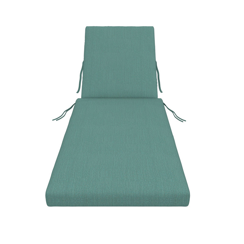 Amala Sunbrella® Outdoor Chaise Lounge Cushion, 22" x 24"/24.5" x 52.5", Cast Breeze Sunbrella® Plainweave