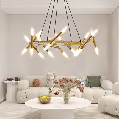 Luminaire de lustre moderne, conception de branche avec tubes givrés