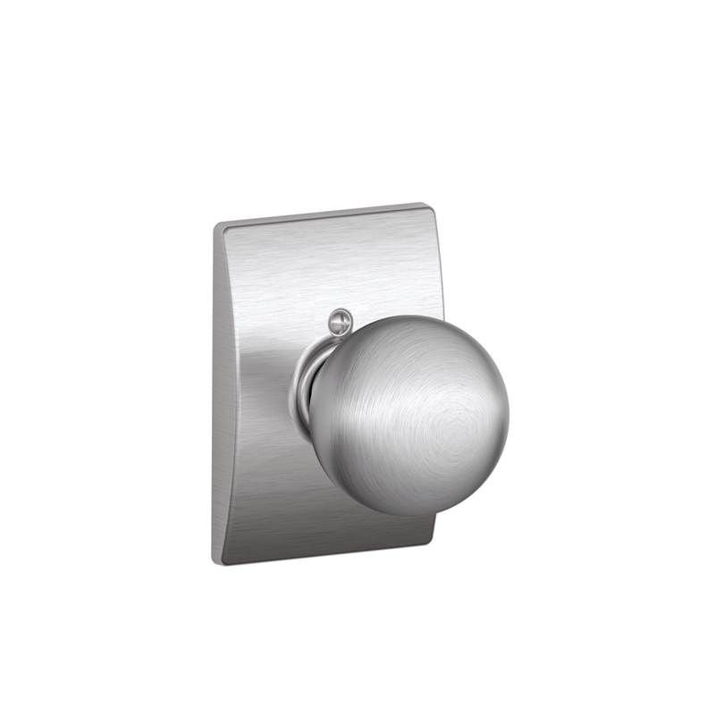 Orbit Knob with Century Trim Non-Turning Lock, Satin Chrome
