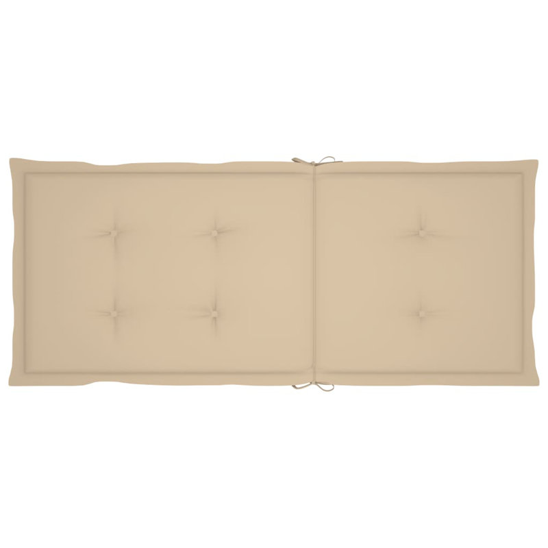 Chaise de patio avec coussin en teck, 3, Beige, Gris
