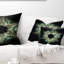 Jaune et vert fleur fractale - coussin imprimé abstrait