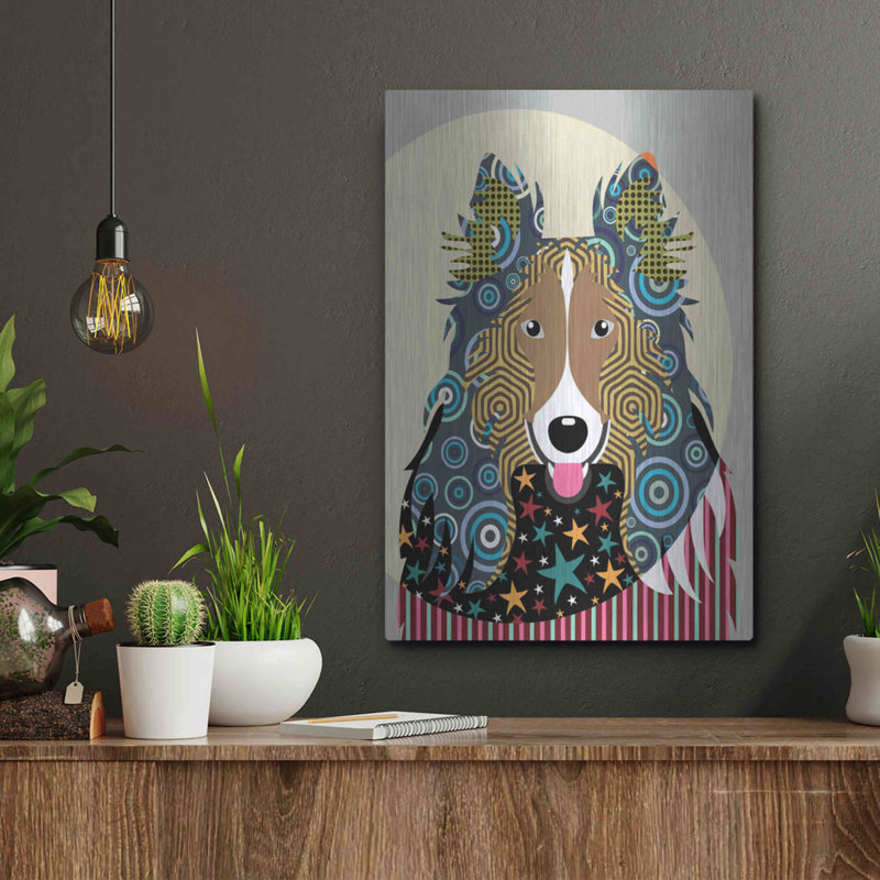 «Rough Collie» par Lanre Adefioyue, H 16 po x l 12 po