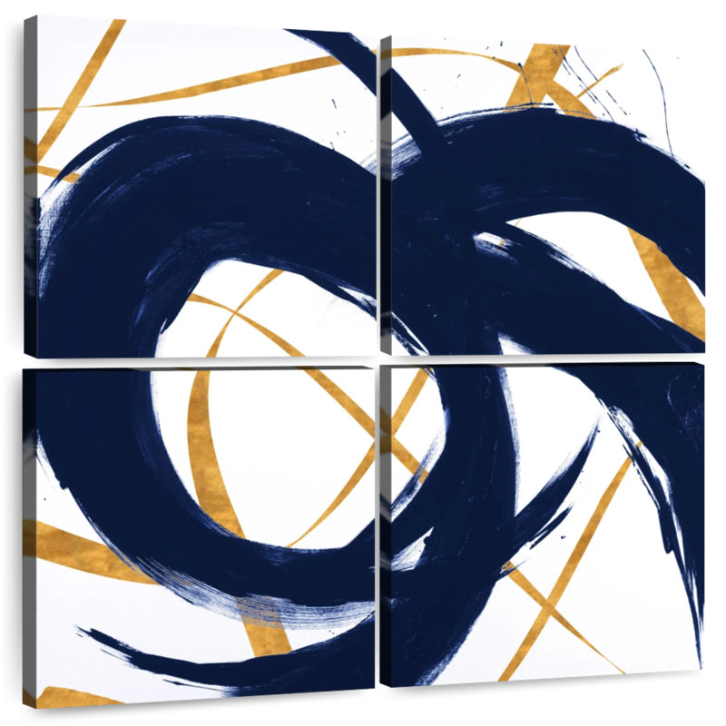 Avery Navy With Gold Strokes II