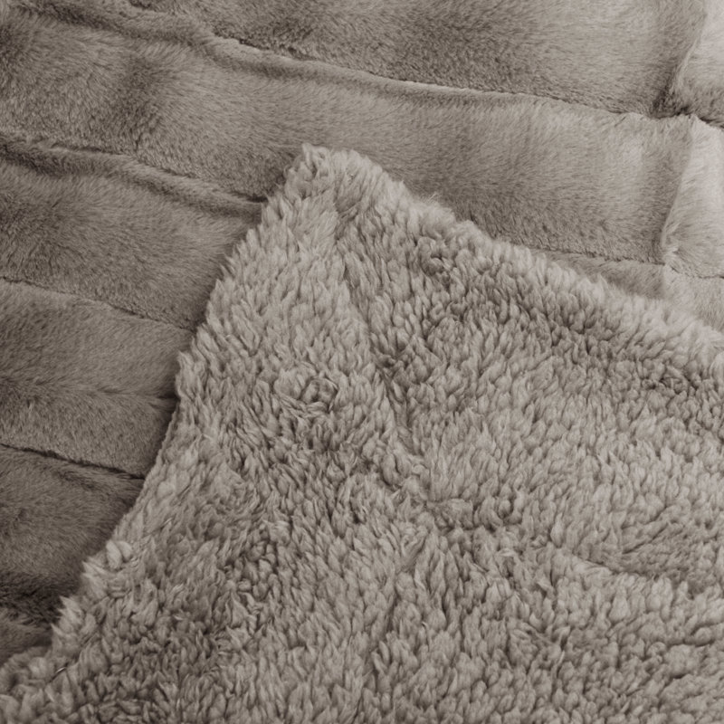 Luxurious Purple Faux Fur Sherpa Throw Blanket, 50" x 60"
