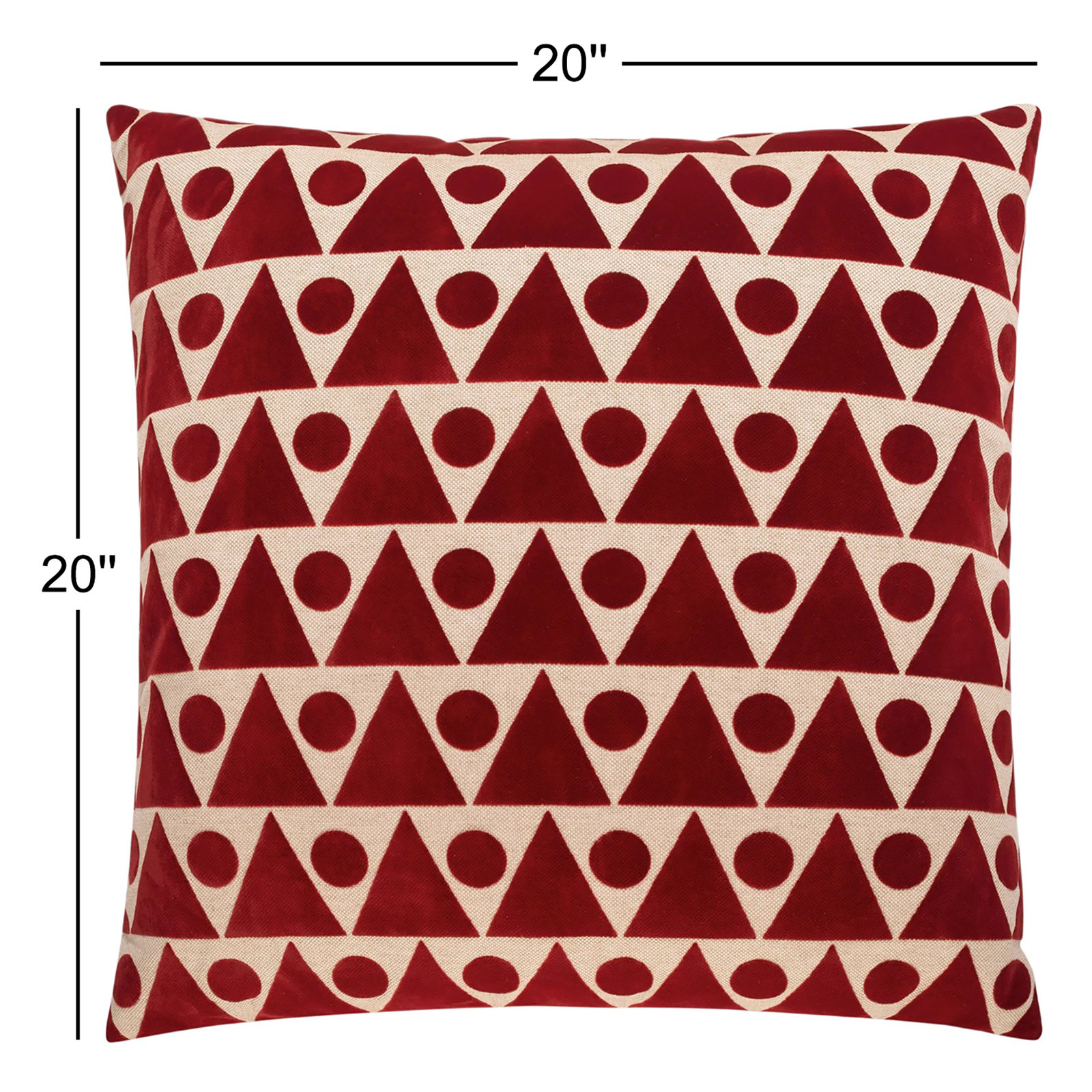 Kilo Geometric Throw Pillow, Red, Square 20"