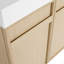 Meuble-lavabo autoportant de 60 po avec lavabo double en résine et 4 portes d'armoire à fermeture en douceur (KD-PACKING)