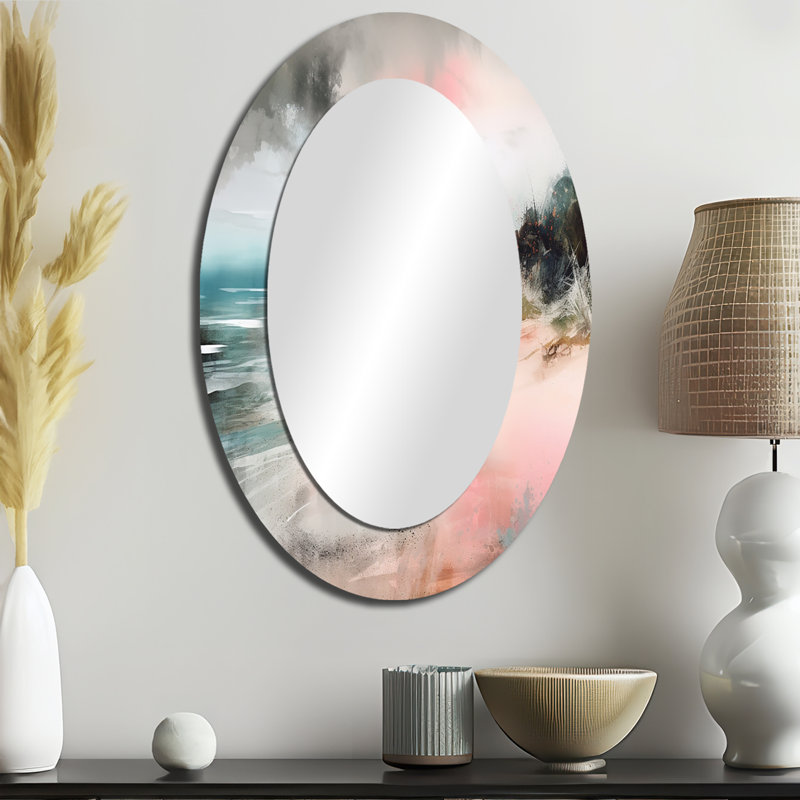 Miroir mural Ocean's Embrace V - Gris, 36 po x 24 po