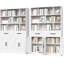 Bibliothèque blanche en métal avec tablettes ouvertes, 2 tiroirs et portes pour le bureau à domicile ou le bureau, Stable Stylish