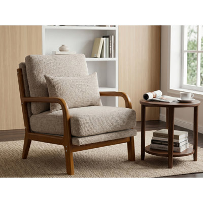 Fauteuil d'appoint rembourré 26 po de large avec coussin lombaire