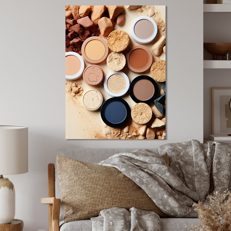 Palette de maquillage brune - articles de toilette en métal, H 20 po x l 12 po x P 1 po