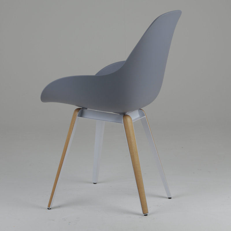 Fauteuil Kanisha, Gris clair, Noyer