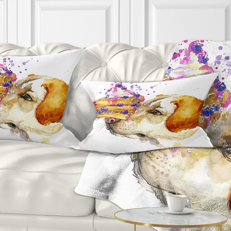 Coussin mignon avec un chien Labrador