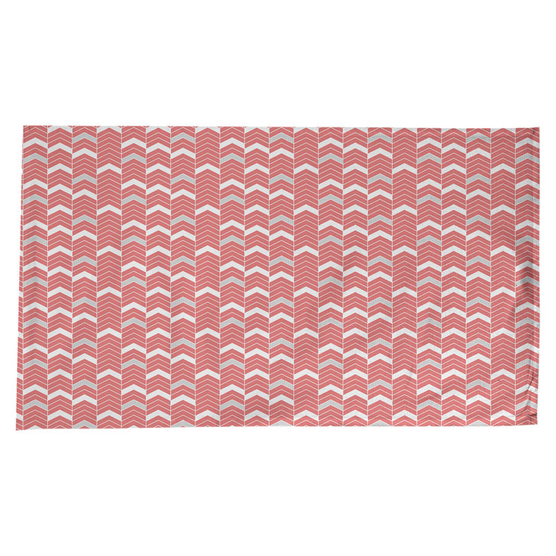Nappe à chevrons à traits Stephenie, Rouge / Mauve