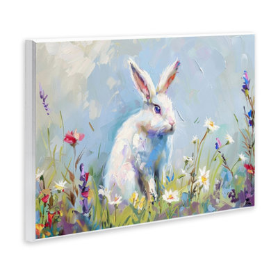Bunny In Spring Meadow Wall Plaque, design by LSR Design Studio