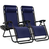 Nathen Zero Gravity Lounge Chair Recliners for Patio, Pool w/ Cup Holder Tray