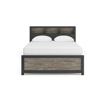 Grand lit à panneaux avec bibliothèque Jonnifer