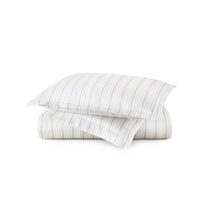 Classic Printed Duvet Set -Shelby Stripe, Queen Duvet Cover +  2 Standard Shams