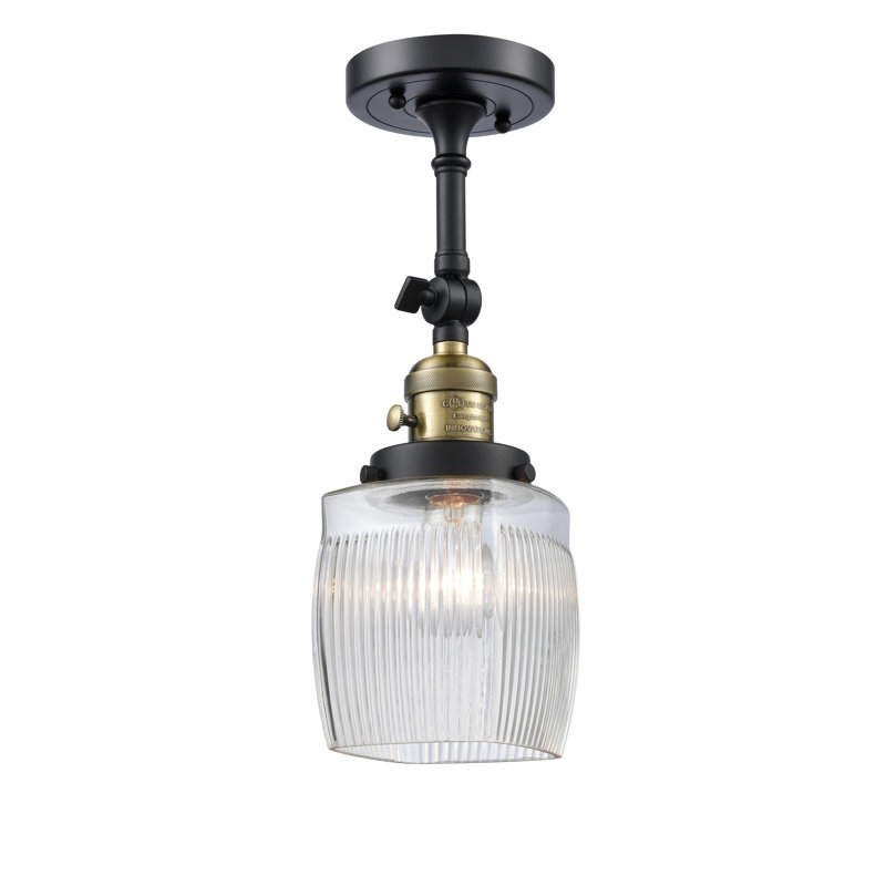 Mireya Armed Sconce, Clear Halophane, 60 Watt Vintage Incandescent Bulb, Black Antique Brass