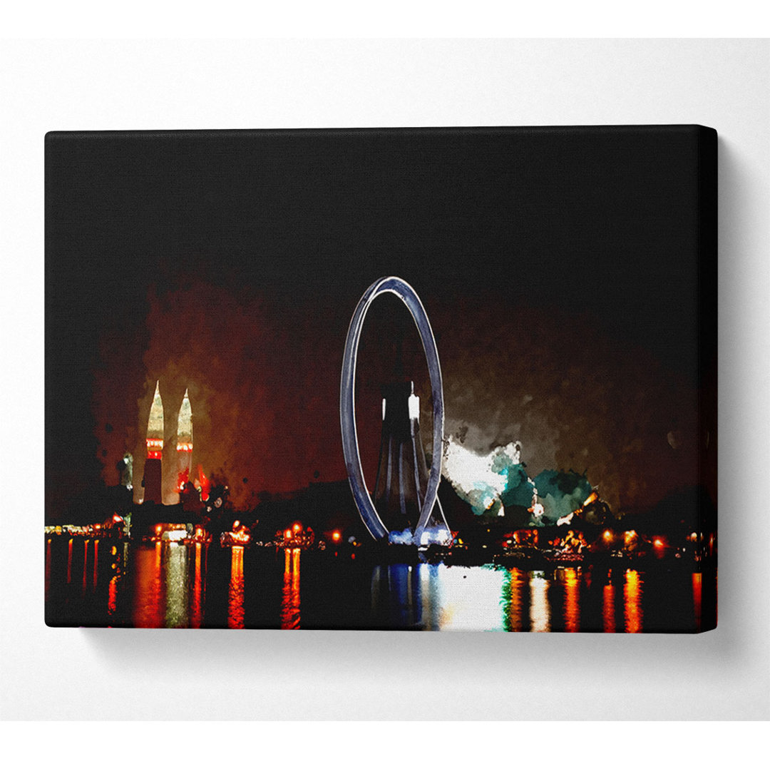 London Eye Over The Thames - Kunstdrucke auf Leinwand