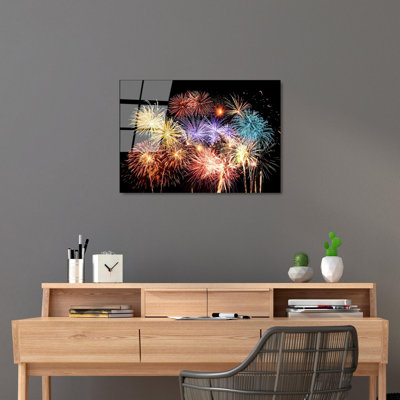 Élégante peinture décorative en verre trempé de 19,7 po x 27,6 po | 100% verre trempé, épaisseur: 0,16 pouce | Parfait pour la décoration intérieure, le salon et le bureau | Superbe œuvre d'art avec une esthétique moderne