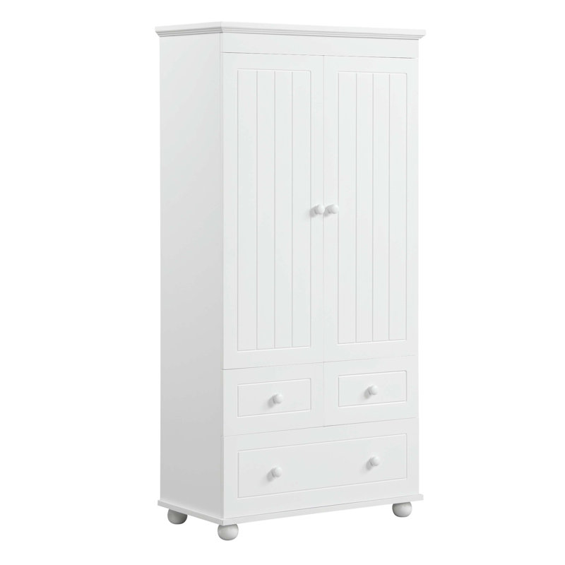 Tall Storage Cabinet With Three Drawers For Bathroom/Office, White