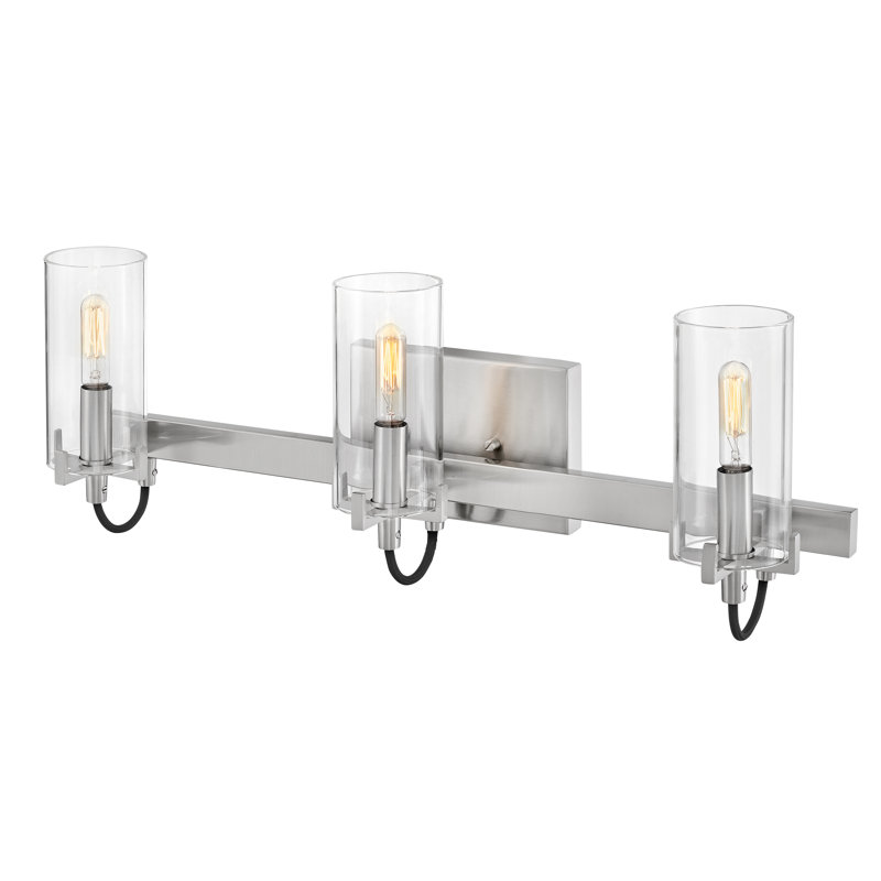 Ryden 23" Brushed Nickel Vanity Light with Clear Glass Shades
