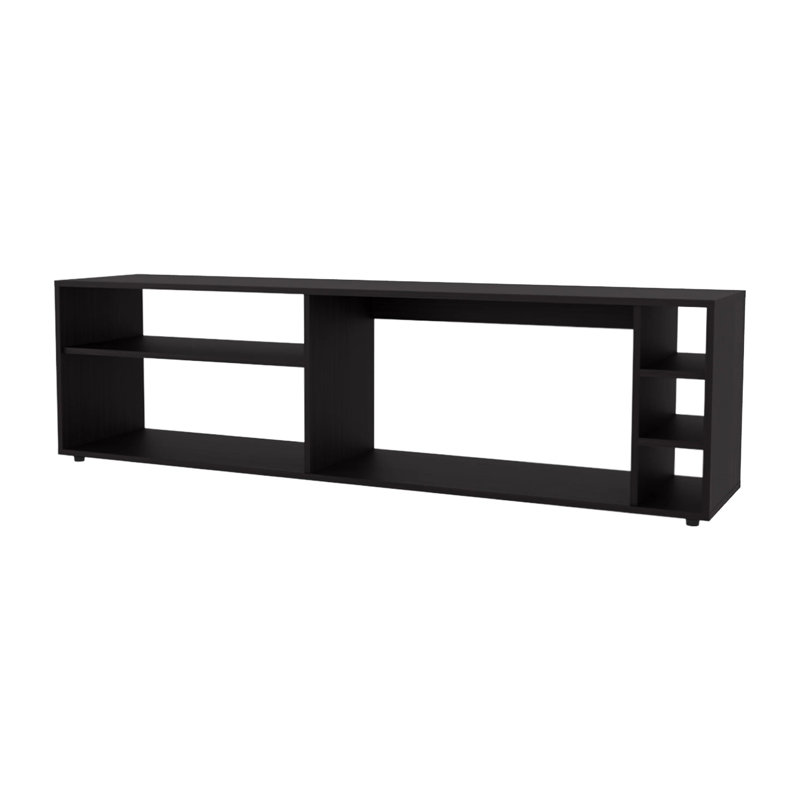 Meuble télé pour écran de 70 po avec rangement ouvert et mélamine