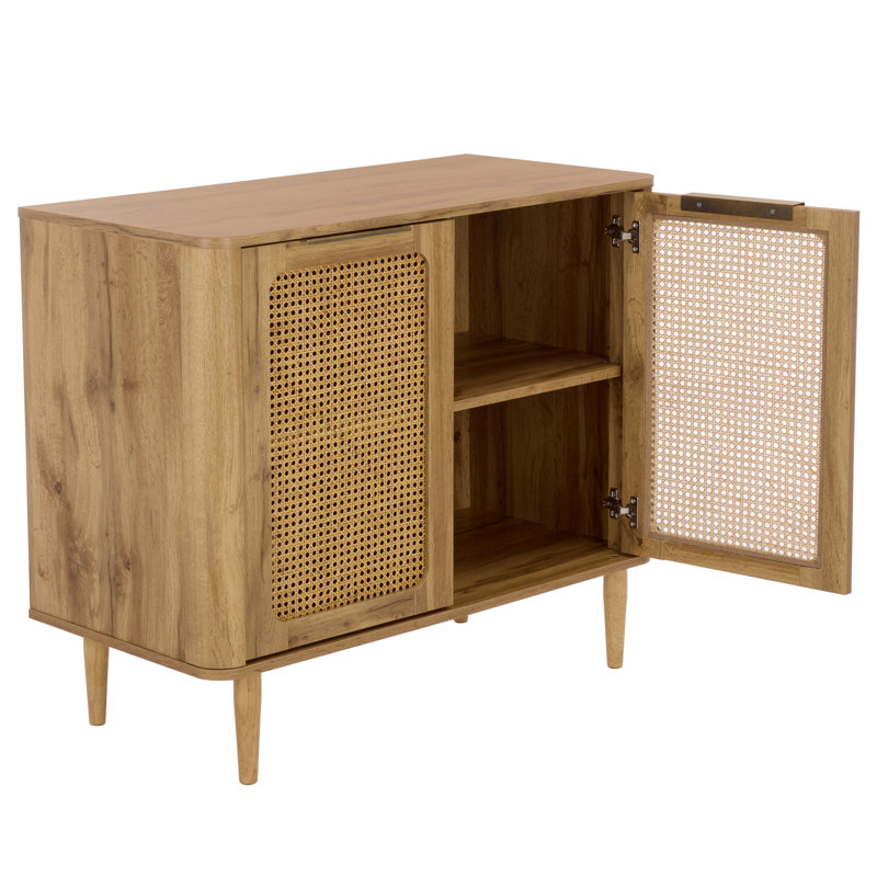 Meuble télé compact 2 portes Brey, Chêne