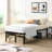 Black Twin Size Heavy Duty Metal Bed Frame With Easy - To Do Assembly, Noise Performance, High Strength Static Support, Even Mattress Support From Steel Slats, Storage Beneath Bed, And Connection-1777941706