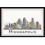 Minneapolis City Skyline - cadre photo, impression d'art textuel sur papier-181637674