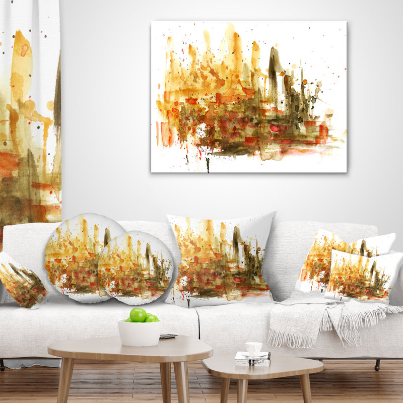 Abstract Composition Art - Abstract Printed Pillow