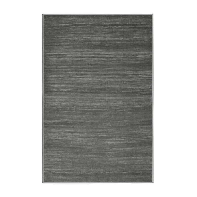 Machine Washable Solid Gray Area Rug, Rectangle 2' x 3'
