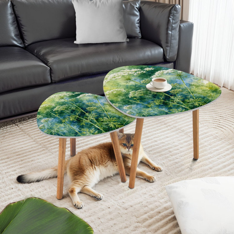 Ensemble de 2 tables basses gigognes Triangle
