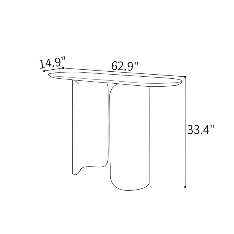 Console luxueuse en métal de style italien, H 33,4 po x l 62,9 po x P 14,9 po