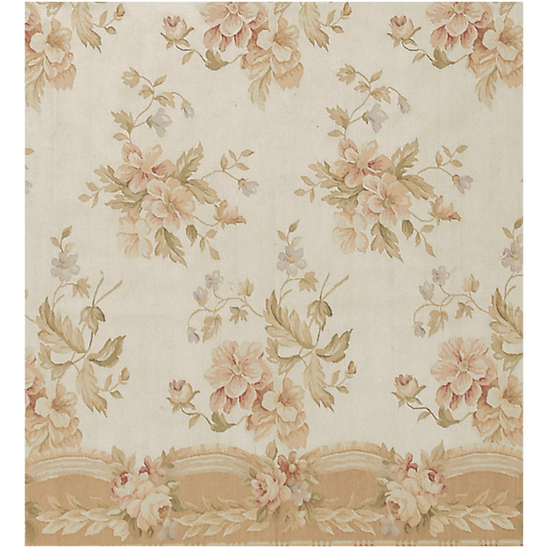 Wool Floral Area Rug, Rectangle 3' x 5'