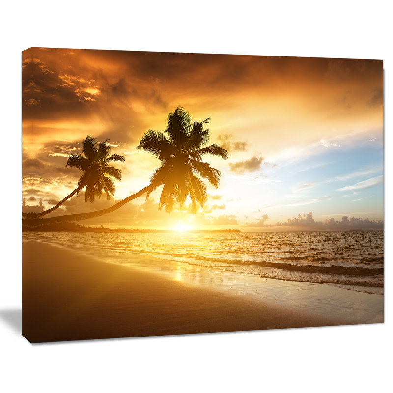 Photographie « antilles mer coucher de soleil » Seascape, H 30 po x l 40 po x P 1,5 po, Toile tendue