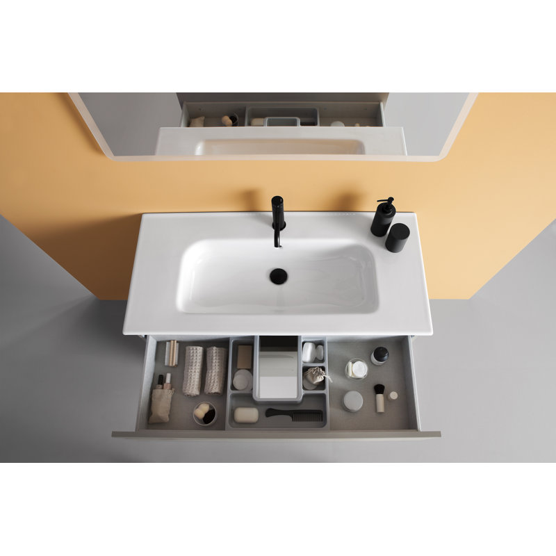 Ensemble de meuble-lavabo de salle de bain simple 40 po Alejandro, Gris naturel