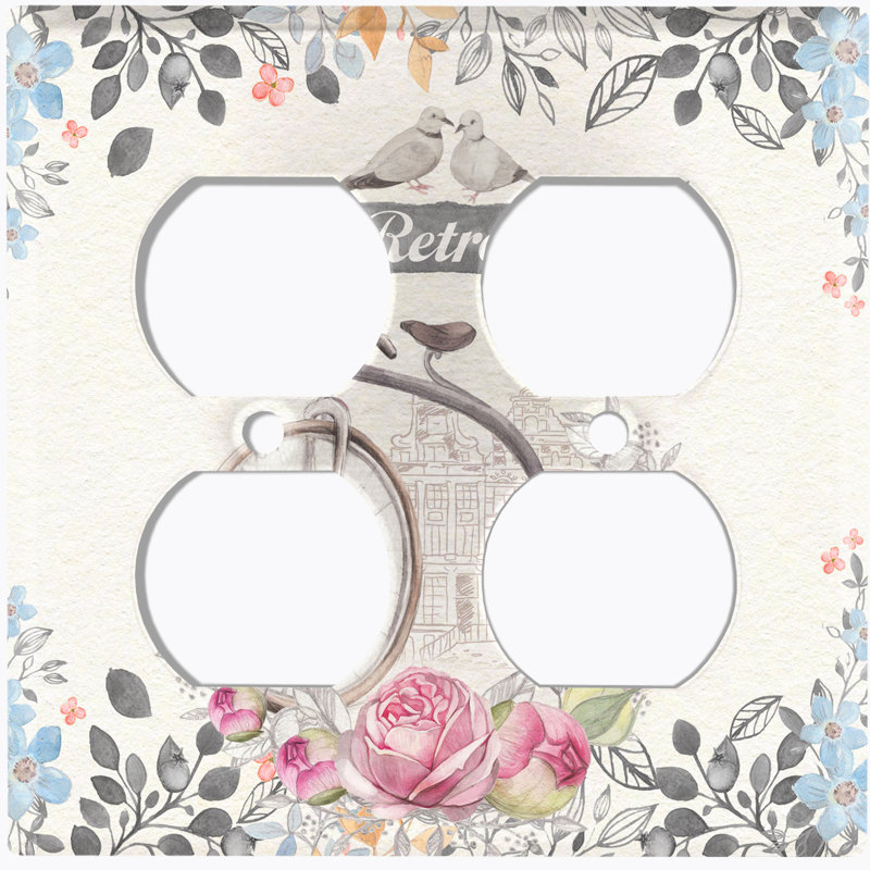 Patterned 2 - Gang Toggle Light Switch Standard Wall Plate