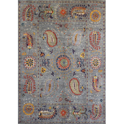 Transitional One-of-a-Kind Rectangle 8'11" X 11'9" Wool Area Rug Gray