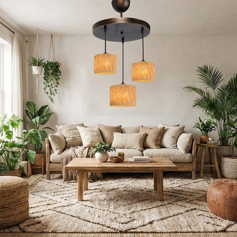 Luminaire suspendu grappe 3 lumières Ellery
