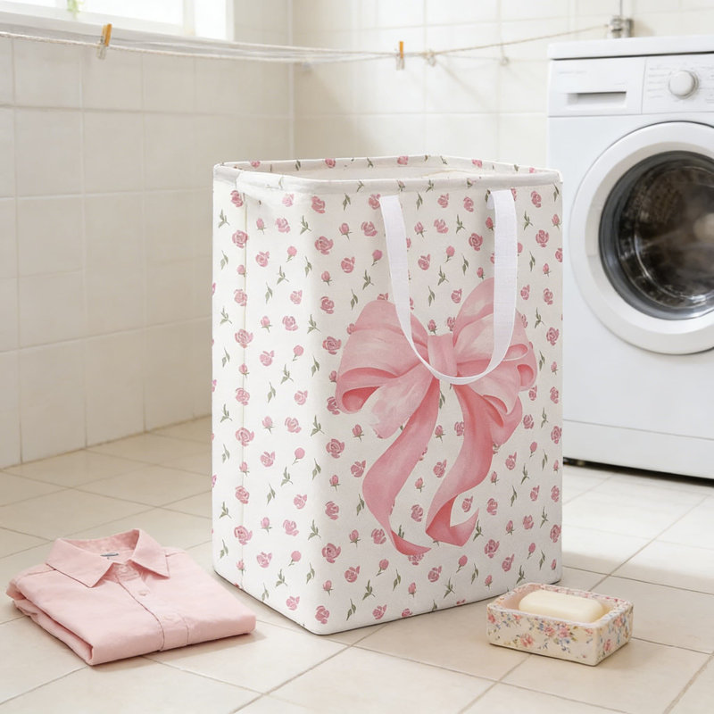 Grand panier à linge avec arc, panier à linge pliable avec poignée, panier de rangement léger et imperméable pour la salle de bain, la chambre à coucher et l'organisation de dortoir