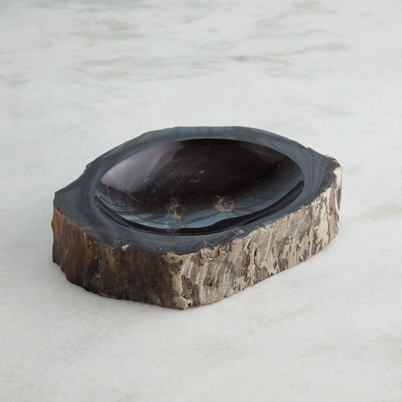 Handmade Wood Decorative Bowl, Black/Brown