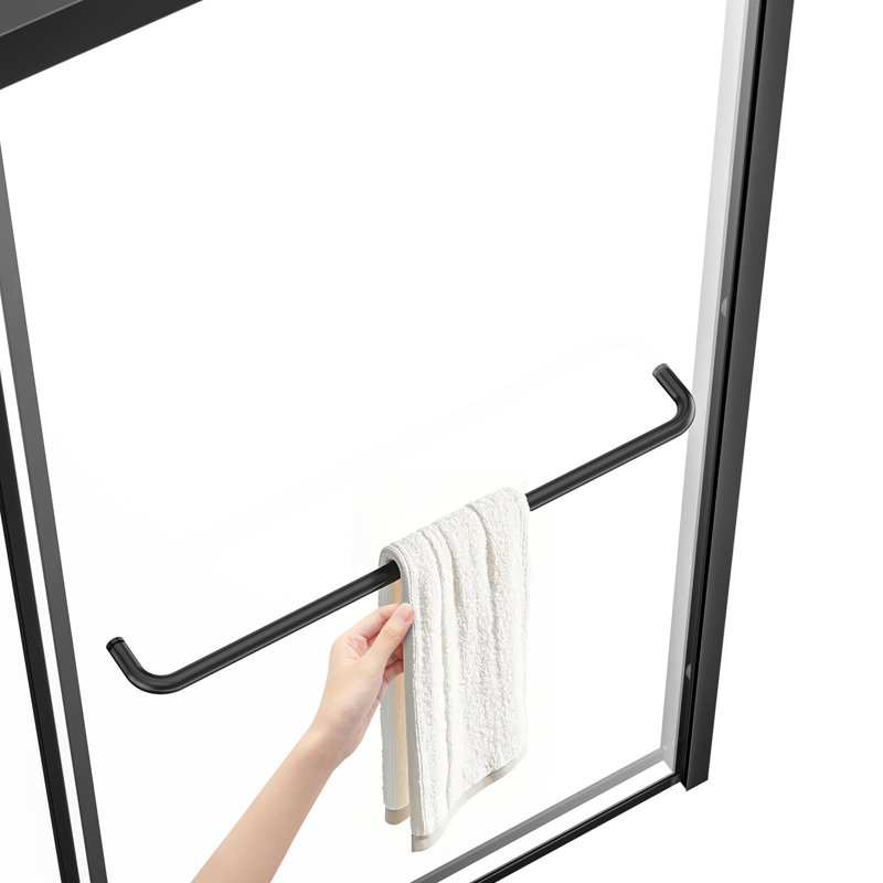 Porte de douche pour baignoire l 50-60 po. X H 60 po. Porte de baignoire semi-encadrée noire