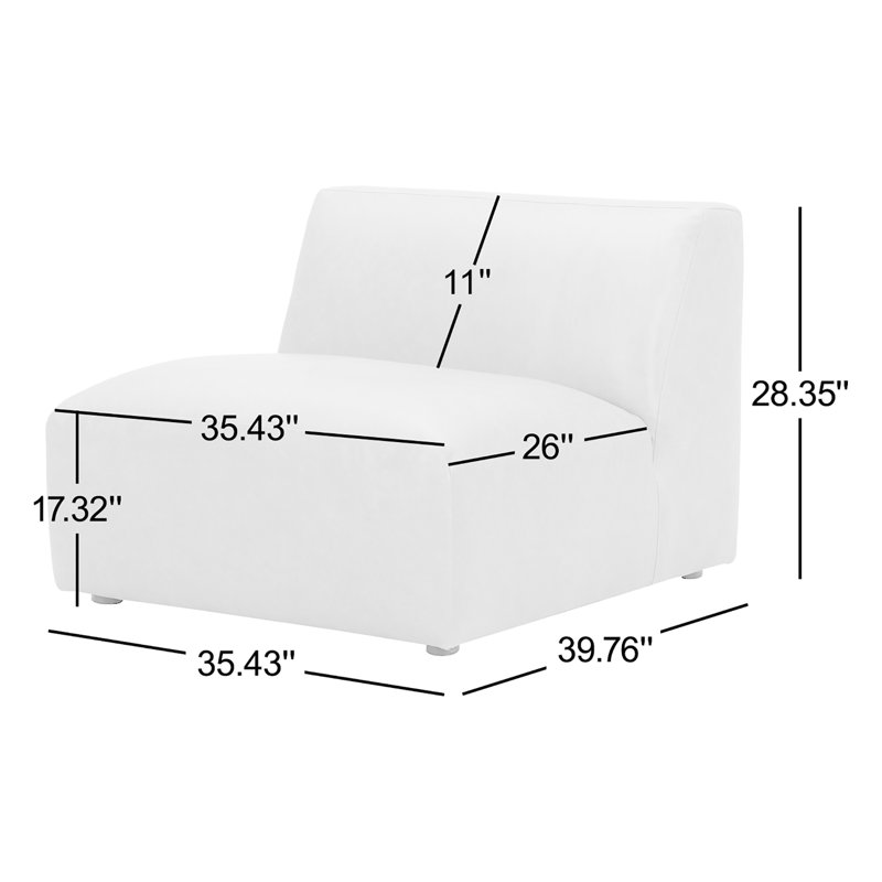 Fauteuil de chambre en cuir véritable Morell